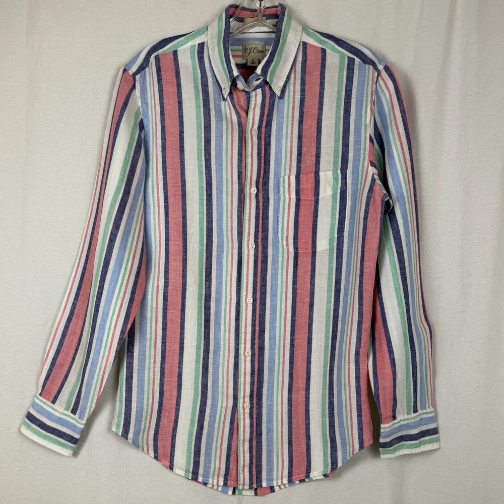 J.Crew Baird McNutt Irish Linen Shirt Multicolor Stripe Size S
